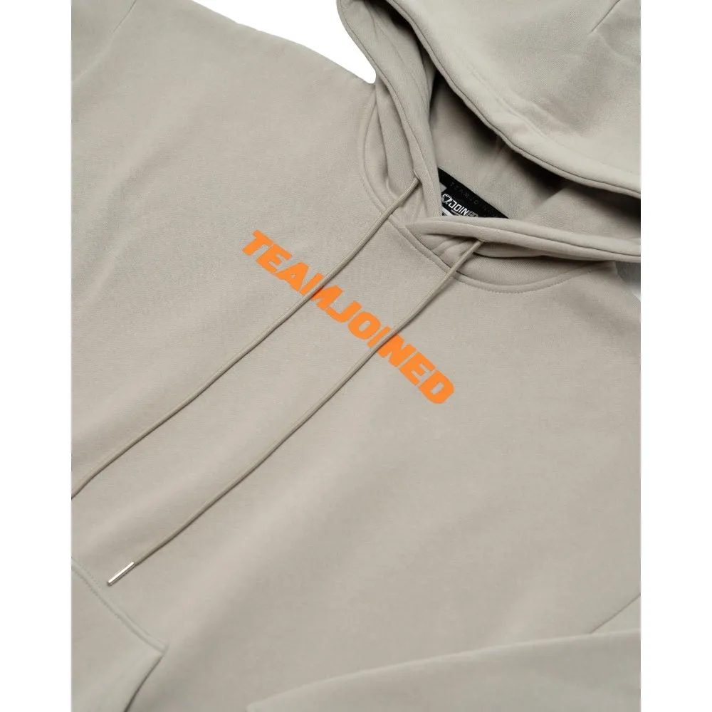 TEAMJOINED JOINED LOGO OVERSIZED HOODIE-ORANGE/ CREAM GRAY