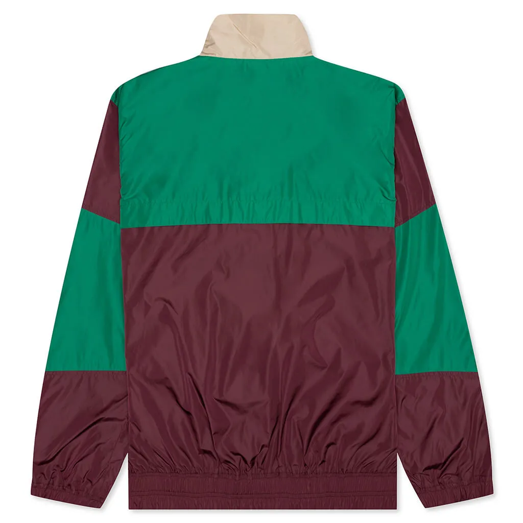 Track Jacket - Camel/Maroon/Green