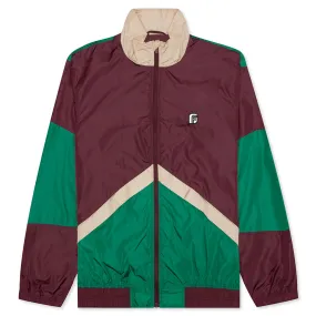 Track Jacket - Camel/Maroon/Green