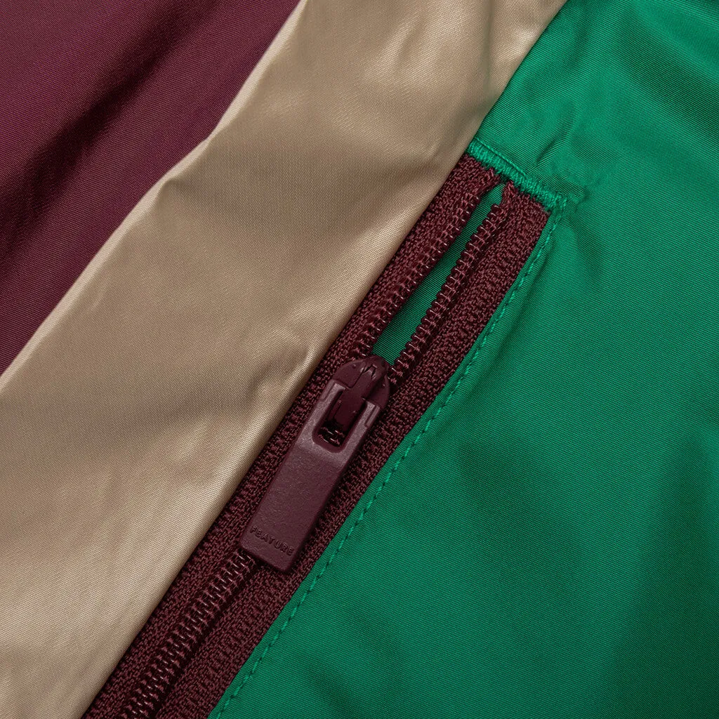 Track Jacket - Camel/Maroon/Green