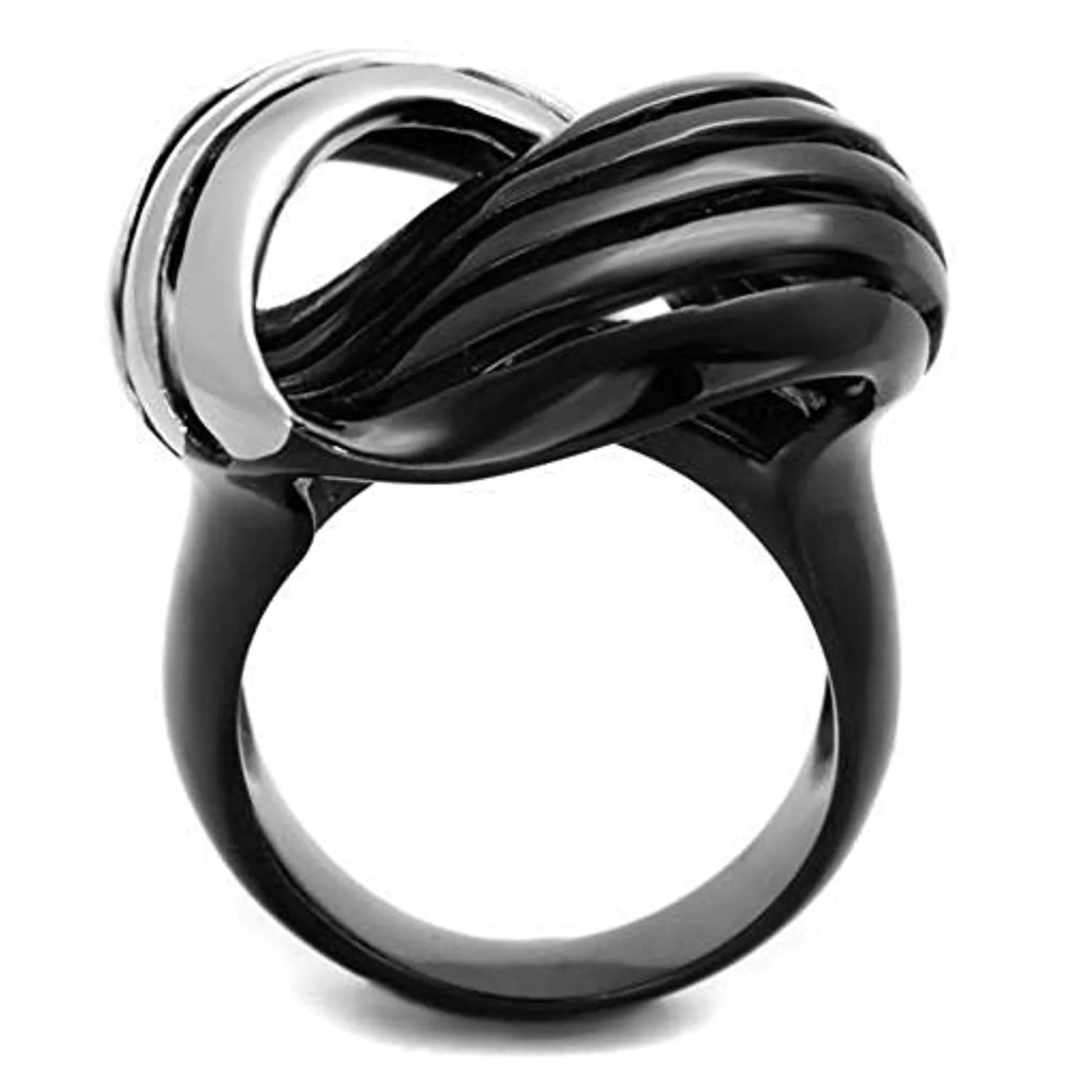 WildKlass Stainless Steel Ring Two-Tone IP Black Women