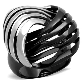 WildKlass Stainless Steel Ring Two-Tone IP Black Women