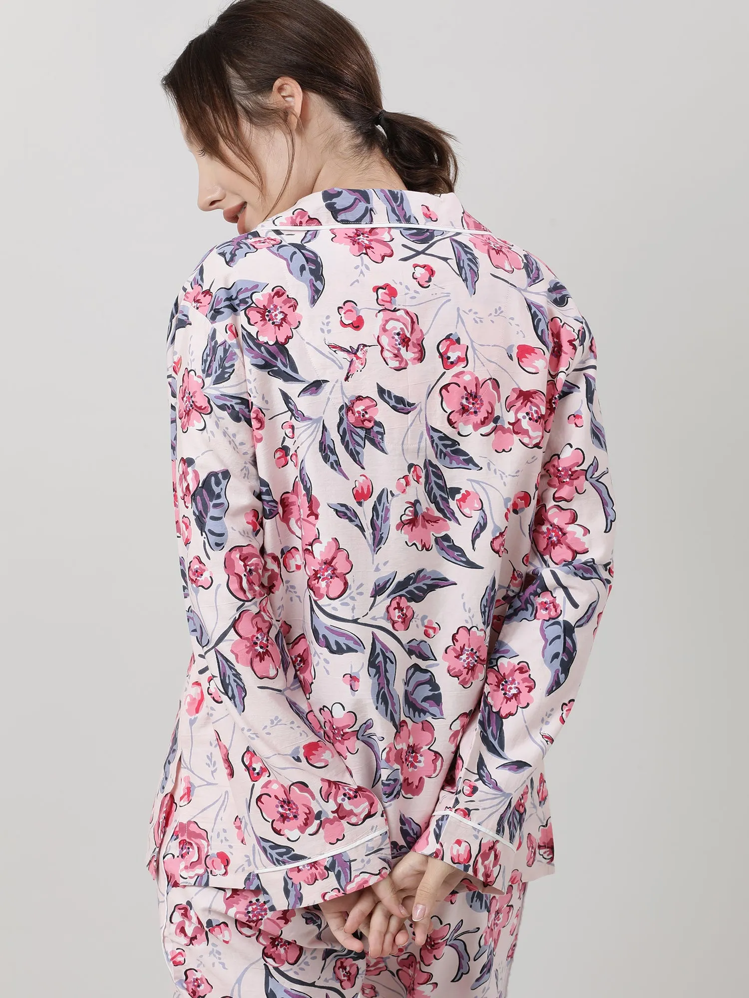 Women Floral Sleepwear Shirt