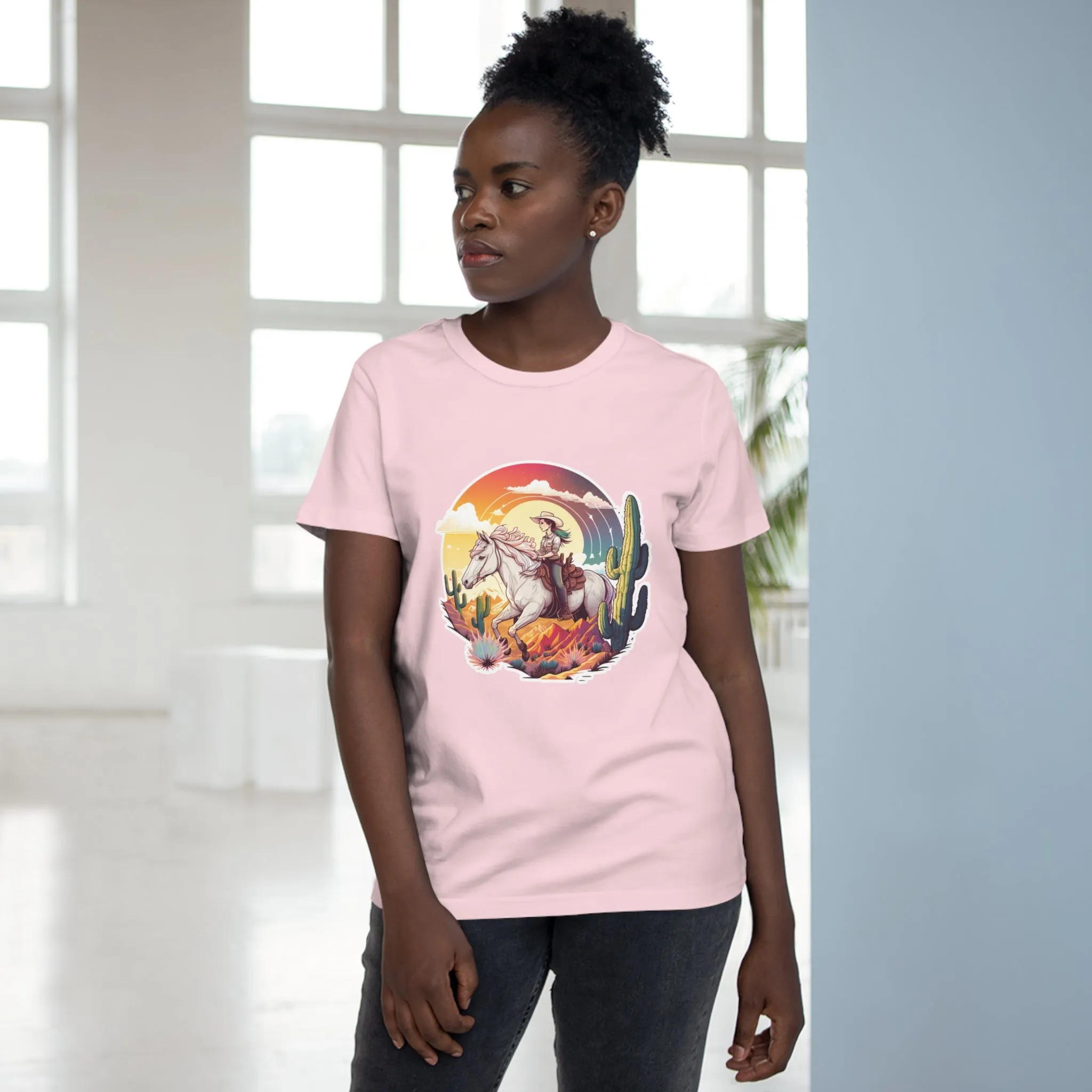 Women’s Sunset Cowgirl crew neck t-shirt