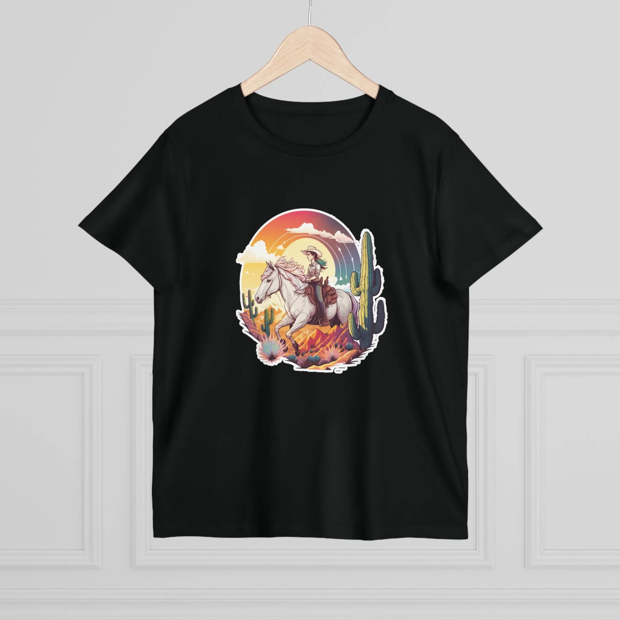 Women’s Sunset Cowgirl crew neck t-shirt