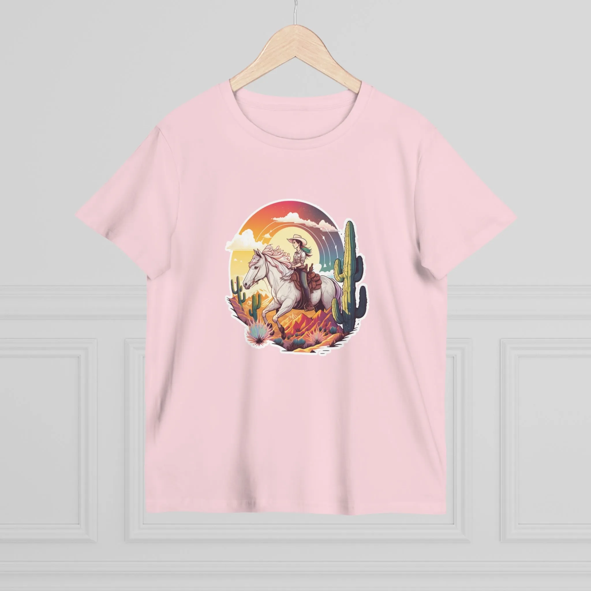 Women’s Sunset Cowgirl crew neck t-shirt